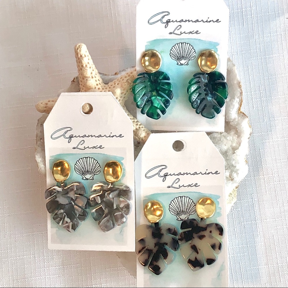 Tropical Leaf Earrings
